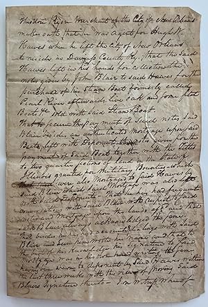 Seller image for [Louisiana] 1837 ALS Concerning Sale of the Steamboat Pearl River for sale by Stellar Books & Ephemera, ABAA