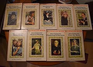 Seller image for The Forsyte Chronicles - Penguin Full set of 9 Books in case; The Man of Property, In Chancery, To Let, The White Monkey, The Silver Spoon, Swan Song, Maid in Waiting, Flowering Wilderness, Over the River for sale by M&K Reeders