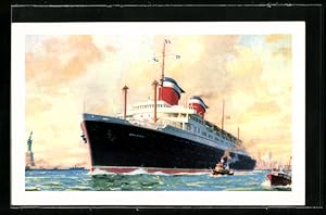 Postcard Passagierschiff S.S. America in Fahrt