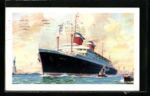 Postcard Passagierschiff S.S. America in Fahrt