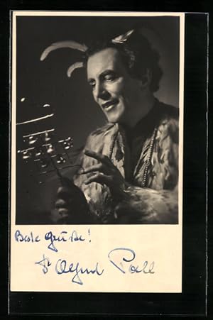 Seller image for Ansichtskarte Opernsnger Alfred Poell in Zauberflte, original Autograph for sale by Bartko-Reher