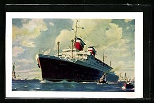 Postcard Passagierschiff Dampfer SS America in Fahrt