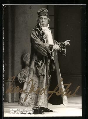 Immagine del venditore per Ansichtskarte Opernsnger Manfred Rhrl als Don Pasquale, mit original Autograph venduto da Bartko-Reher