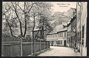 Bild des Verkufers fr Ansichtskarte Glauchau /Sa., Kaisergasse mit Lederfabrik, Handlung Emil Brumm, Sohn zum Verkauf von Bartko-Reher