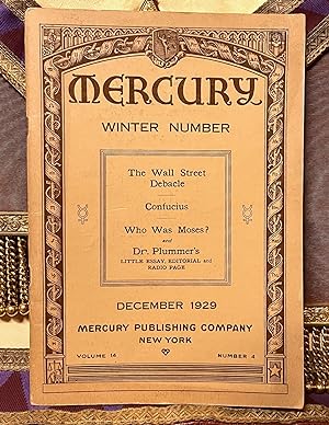 Seller image for MERCURY. WINTER NUMBER. DECEMBER 1929. for sale by The Holy Graal