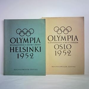 Imagen del vendedor de Olympia Helsinki 1952, XV. Sommerspiele, 19. Juli bis 3. August / Olympia Oslo 1952, VI. Winterspiele, 14. bis 25. Februar. Zusammen 2 Bnde a la venta por Celler Versandantiquariat