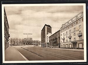 Bild des Verkufers fr Ansichtskarte Milano, Stazione Centrale, Hotel Atlantico, Via Napo Torriani 22 zum Verkauf von Bartko-Reher