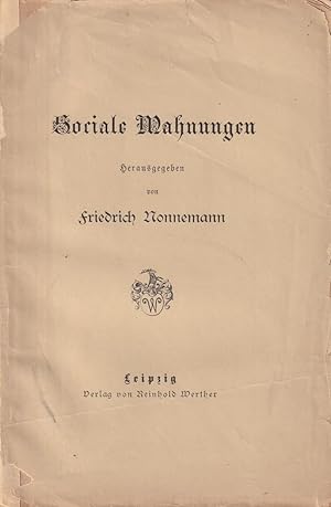 Imagen del vendedor de Sociale Mahnungen. - Der Kettenhund und der Spitz. Eine Fabel fr groe Kinder / Weibliche rzte / Die sociale Frage / Mundus vult decipi / Feudale Kuriositten / Soziale Plaudereien / Umsonst ist der Tod / Eine Geschichte von der ffentlichen Meinung / Die Geistlichen in Italien / Militrisches. a la venta por Antiquariat Carl Wegner