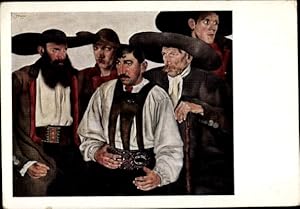 Künstler Ansichtskarte / Postkarte Padua, Paul, Die Südtiroler, Männer in Tracht, Webers Pinakothek