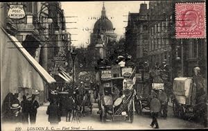 Ansichtskarte / Postkarte London City England, Fleet Street, Doppeldeckerbus, Post