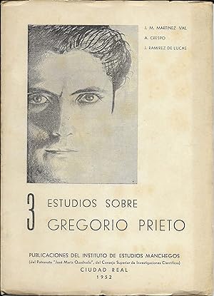 Imagen del vendedor de 3 Estudios sobre Gregorio Prieto a la venta por CA Libros
