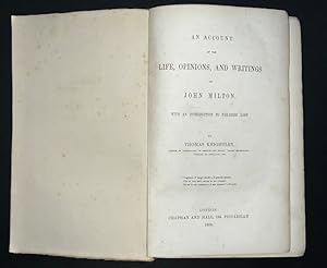 Seller image for An Account Of The Life, Opinions, And Writings Of John Milton, With An Introduction To Paradise Lost for sale by Hall of Books
