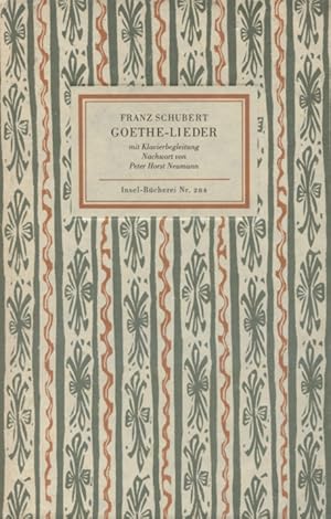 Immagine del venditore per Goethe-Lieder : fr e. Singstimme mit Klavierbegleitung. Franz Schubert / 75 [Fnfundsiebzig] Jahre Insel-Bcherei; Insel-Bcherei ; Nr. 284 venduto da Versandantiquariat Ottomar Khler