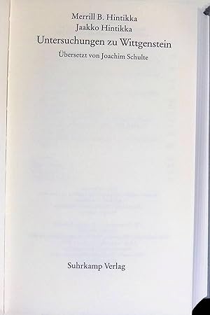 Imagen del vendedor de Untersuchungen zu Wittgenstein. a la venta por books4less (Versandantiquariat Petra Gros GmbH & Co. KG)