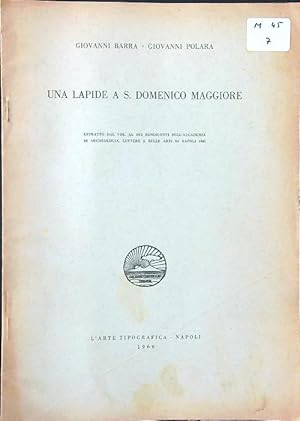 Una lapide a S. Domenico Maggiore