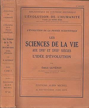 Immagine del venditore per Les sciences de la vie au XVII et XVIII sicles / l'ide d'volution venduto da PRISCA