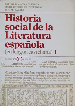 Imagen del vendedor de Historia social de la literatura espaola (en lengua castellana) (v. I) a la venta por Librera Alonso Quijano