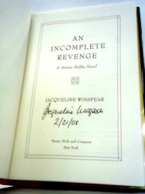 Seller image for An Incomplete Revenge: A Maisie Dobbs Novel for sale by World of Rare Books