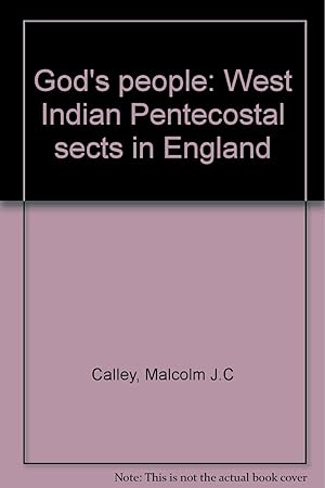 Immagine del venditore per God's People: West Indian Pentecostal Sects in England. venduto da Redux Books