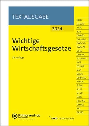Seller image for Wichtige Wirtschaftsgesetze for sale by BuchWeltWeit Ludwig Meier e.K.
