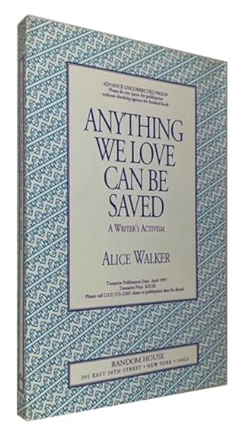 Bild des Verkufers fr Anything We Love Can Be Saved: A Writer's Activism zum Verkauf von McBlain Books, ABAA