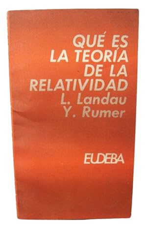 Seller image for Qu Es La Teora De La Relatividad for sale by Librera Aves Del Paraso