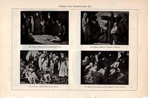 Image du vendeur pour LAMINA V36164: La resurrecion de Lazaro por Tanner, Bonnat, Lastman y Caravaggio mis en vente par EL BOLETIN