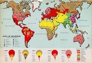 Imagen del vendedor de LAMINA V35965: Mapa de religiones del mundo a la venta por EL BOLETIN