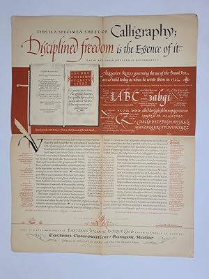 This is a Specimen Sheet of Calligraphy; Disciplined Freedom is the Essence of it {As of Any Othe...