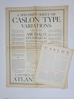 Bild des Verkufers fr A Specimen Sheet of Caslon Type Variations zum Verkauf von Munster & Company LLC, ABAA/ILAB