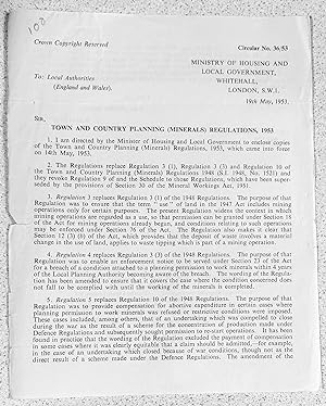 Seller image for TOWN AND COUNTRY PLANNING (MINERALS) REGULATIONS, 1953 for sale by Shore Books