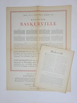 Seller image for This is a Specimen Sheet of Monotype Baskerville for sale by Munster & Company LLC, ABAA/ILAB