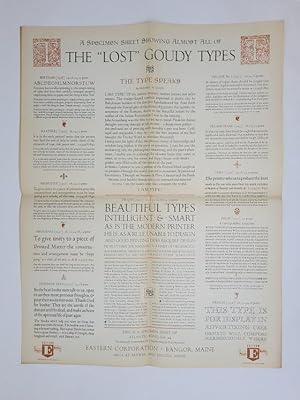 A Specimen Sheet Showing Almost All of the "Lost" Goudy Types