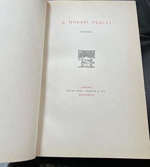 Bild des Verkufers fr Q. HORATI FLACCI: OPERA. (SIGNED) zum Verkauf von Burwood Books