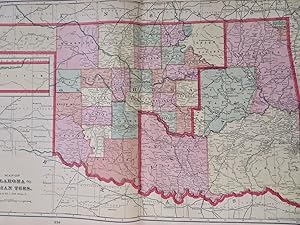 Oklahoma Indian Territory Reservations Osage Pawnee Kiowa c. 1890's state map