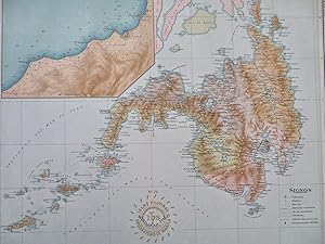 Mindanao Jolo Philippines Filipinas 1900 large color detail map