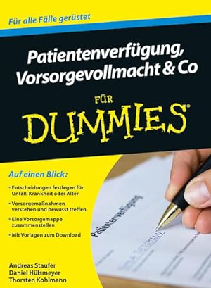 Imagen del vendedor de Patientenverfgung, Vorsorgevollmacht und Co fr Dummies a la venta por Studibuch