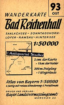 Wanderkarte Bad Reichenhall 93 ost. Saalachsee - Sonntagshorn - Lofer - Ramsau - Hintersee. Atlas...
