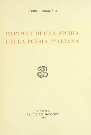 Bild des Verkufers fr Capitoli di una storia della poesia italiana. zum Verkauf von FIRENZELIBRI SRL