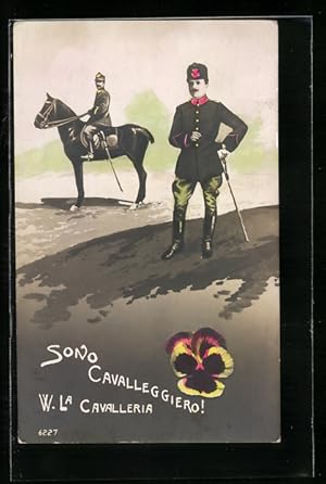 Cartolina Sono Cavalleggiero!, Kavallerie-Soldaten