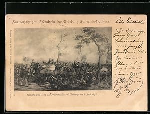 Ansichtskarte Hoptrup, Gefecht und Sieg der Freischärler 1848