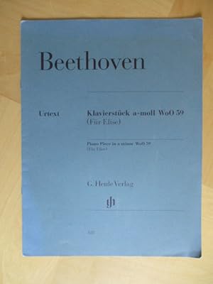 Bild des Verkufers fr Beethoven Urtext Klavierstck a-moll WoO 59 (Fr Elise) zum Verkauf von Brcke Schleswig-Holstein gGmbH