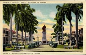 Bild des Verkufers fr Ansichtskarte / Postkarte Panama, Statue von Kolumbus zum Verkauf von akpool GmbH