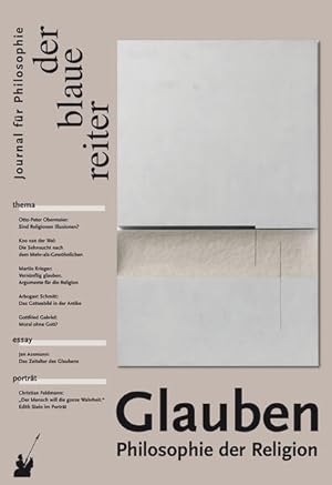 Seller image for Der Blaue Reiter. Journal fr Philosophie / Glauben Philosophie der Religion for sale by primatexxt Buchversand