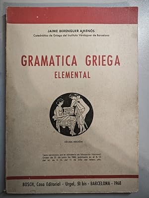 Imagen del vendedor de GRAMATICA GRIEGA ELEMENTAL 1968. a la venta por TraperaDeKlaus