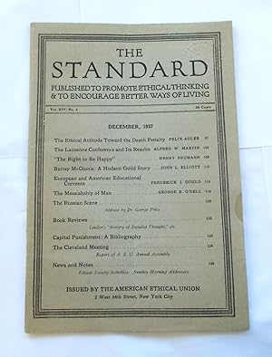 Seller image for The Standard (Vol. XIV No. 4 - December 1927): Published to Promote Ethical Thinking & to Encourage Better Ways of Living (Magazine) for sale by Bloomsbury Books