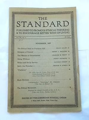 Seller image for The Standard (Vol. XIV No. 3 - November 1927): Published to Promote Ethical Thinking & to Encourage Better Ways of Living (Magazine) for sale by Bloomsbury Books