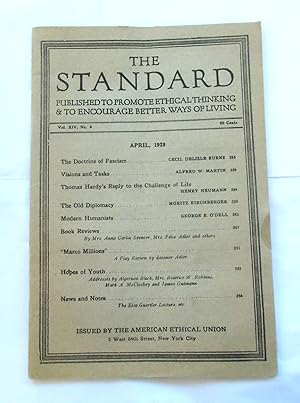 Immagine del venditore per The Standard (Vol. XIV No. 8 - April 1928): Published to Promote Ethical Thinking & to Encourage Better Ways of Living (Magazine) venduto da Bloomsbury Books