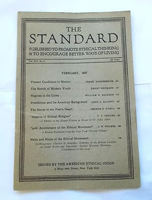 Image du vendeur pour The Standard (Vol. XIII No. 6 - February 1927): Published to Promote Ethical Thinking & to Encourage Better Ways of Living (Magazine) mis en vente par Bloomsbury Books