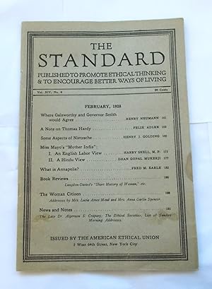 Image du vendeur pour The Standard (Vol. XIV No. 6 - February 1928): Published to Promote Ethical Thinking & to Encourage Better Ways of Living (Magazine) mis en vente par Bloomsbury Books